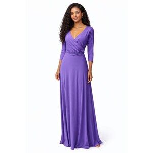 NY&C New York & Company Women's Purple Waist Tie Back Maxi Dress Size Medium